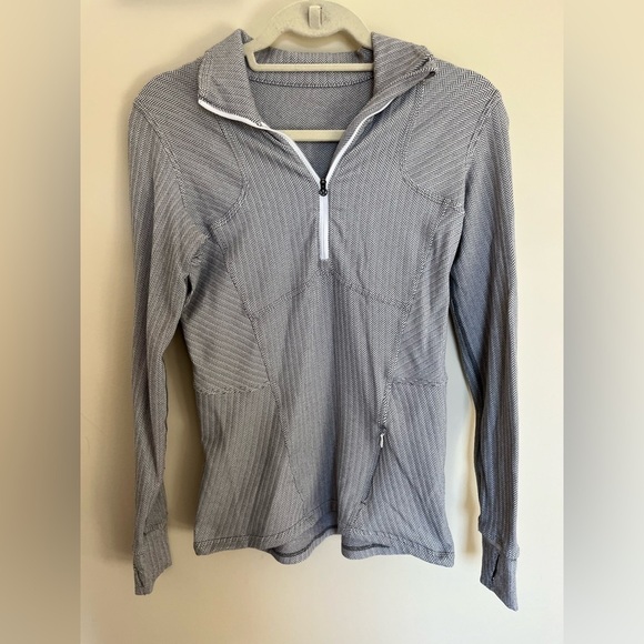 Lululemon Kanto Catch Me Herringbone Gray Pullover Size 6 - Picture 1 of 10